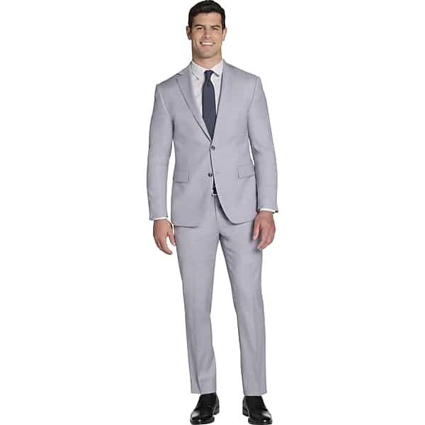 Awearness Kenneth Cole CHILLFLEX Slim Fit Men's Suit Separates Jacket Light Gray Solid - Size: 46 Short