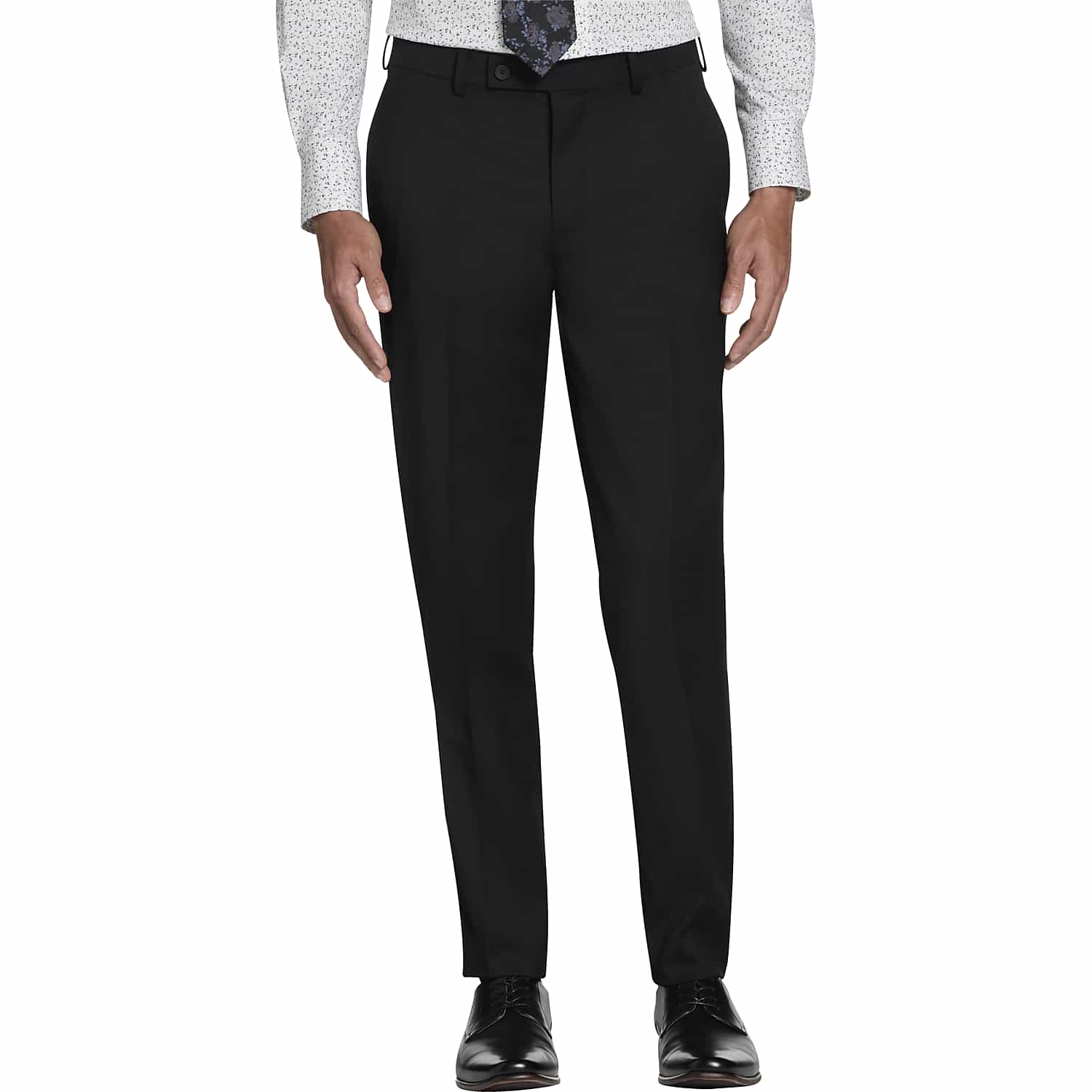 Awearness Kenneth Cole CHILLFLEX Slim Fit Wool Blend Suit Pants in Black Solid – Men’s Dress Slacks, Size 33W x 30L