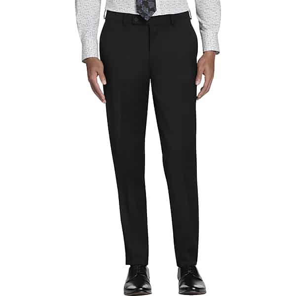 Awearness Kenneth Cole Big & Tall CHILLFLEX Slim Fit Men's Suit Separates Pants Black Solid - Size: 48W x 32L