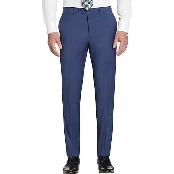Awearness Kenneth Cole CHILLFLEX Slim Fit Men's Suit Pants Blue/Postman - Size: 48W x 32L TMW3YX348T14