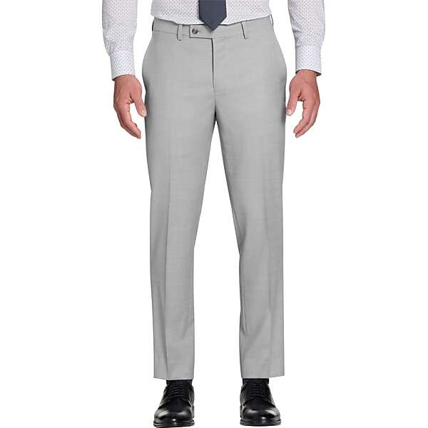 Awearness Kenneth Cole CHILLFLEX Slim Fit Men's Suit Pants Light Gray Solid - Size: 54W x 32L TMW3YX354T16