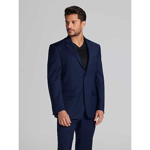 Joseph Abboud Classic Fit Wool Blend Men's Suit Jacket Navy Solid - Size: 58 Regular TMW3YY158201
