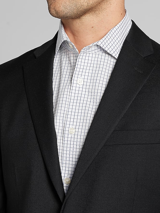 Joseph Abboud Classic Fit Premium Wool Blend Suit Jacket, Black Solid - Image 2 of 8