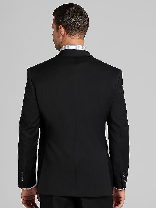 Joseph Abboud Classic Fit Premium Wool Blend Suit Jacket, Black Solid - Image 4 of 8