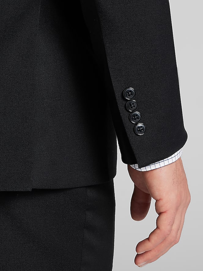 Joseph Abboud Classic Fit Premium Wool Blend Suit Jacket, Black Solid - Image 5 of 8