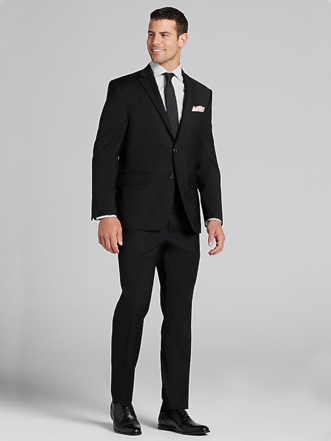 Joseph Abboud Classic Fit Premium Wool Blend Suit Jacket, Black Solid - Image 6 of 8