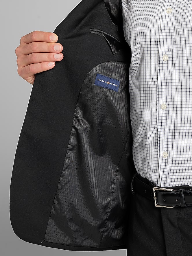 Joseph Abboud Classic Fit Premium Wool Blend Suit Jacket, Black Solid - Image 7 of 8