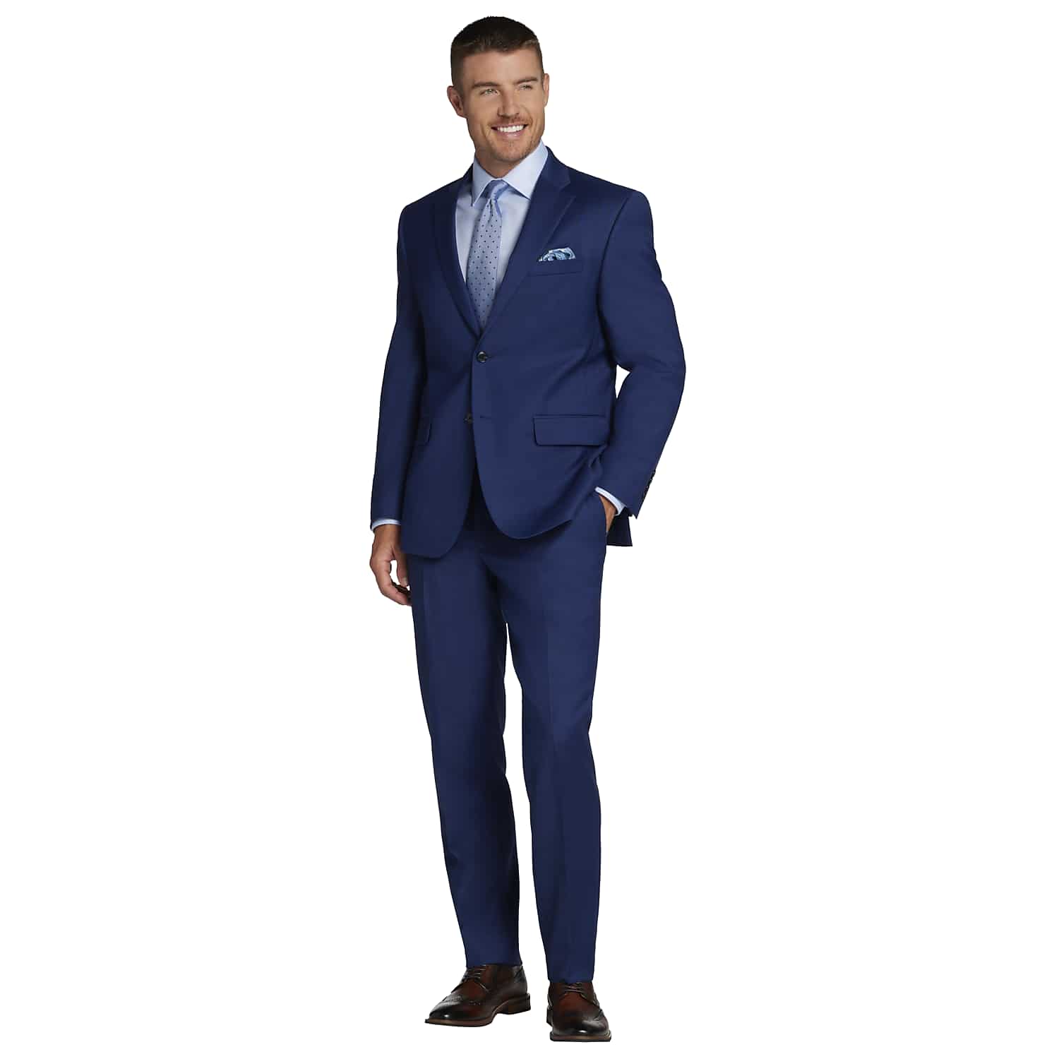 Joseph Abboud Classic Fit Premium Wool Blend Suit Jacket in Bright Navy Blue – Men’s 44 Long Formal Sports Coat