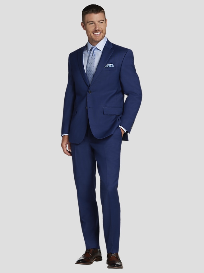 Joseph Abboud Big & Tall Classic Fit Wool Blend Men's Suit Jacket , Bright Navy / Blue