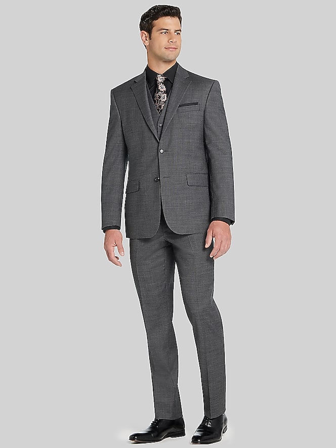 Joseph Abboud Classic Fit Premium Wool Blend Suit Jacket, Gray Solid - Image 5 of 9
