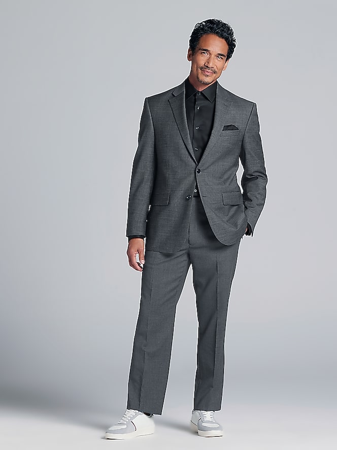 Joseph Abboud Classic Fit Premium Wool Blend Suit Jacket, Gray Solid - Image 6 of 9