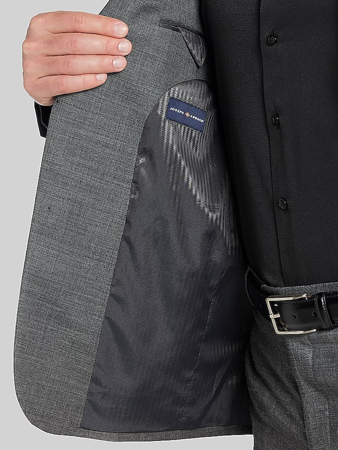 Joseph Abboud Classic Fit Premium Wool Blend Suit Jacket, Gray Solid - Image 7 of 9