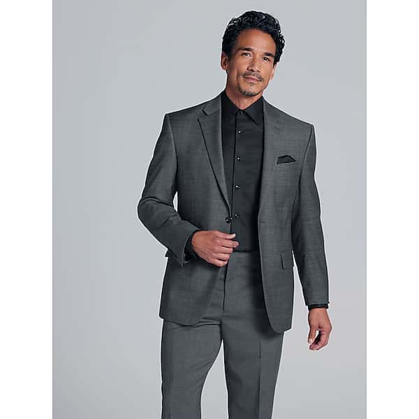 Joseph Abboud Classic Fit Wool Blend Men's Suit Jacket Gray Solid - Size: 60 Regular TMW3YY160290