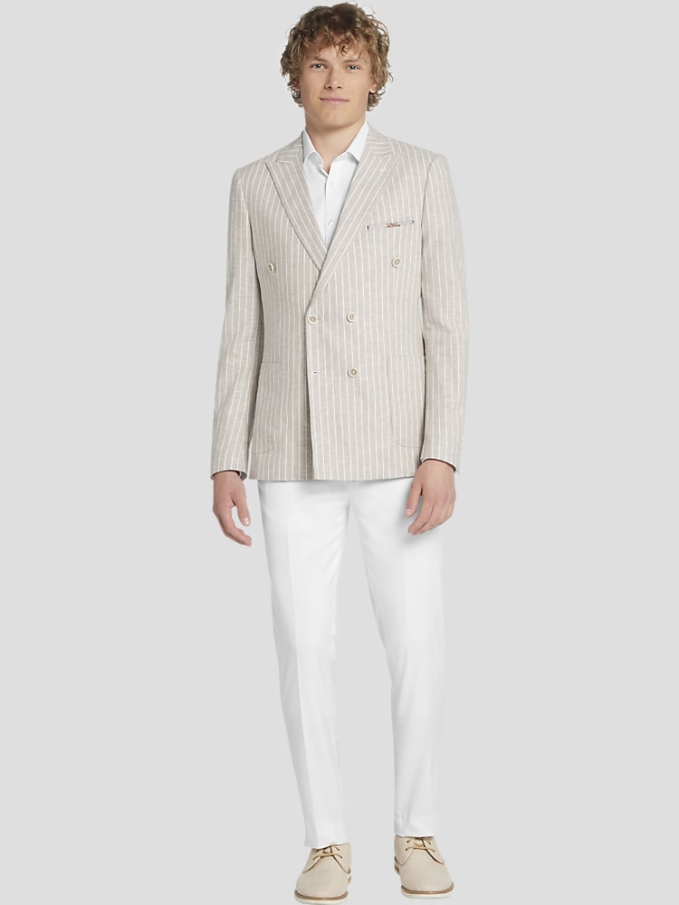 Paisley & Gray Slim Fit Double Breasted Pinstripe Suit