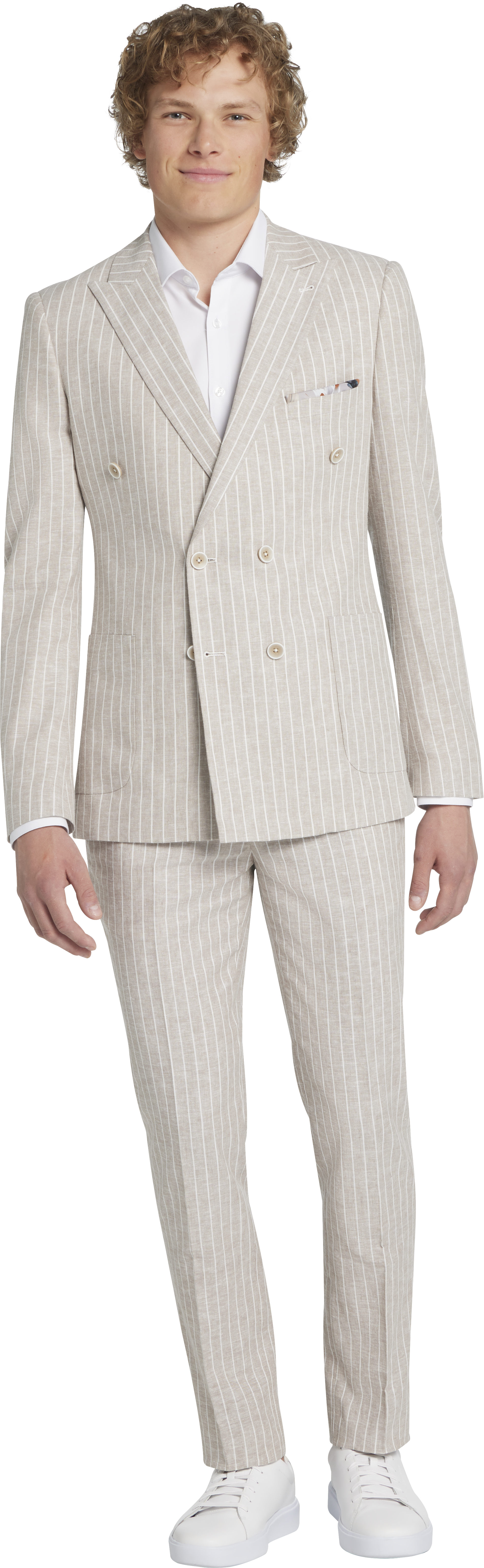 Slim Fit Double Breasted Pinstripe Suit Separates Jacket