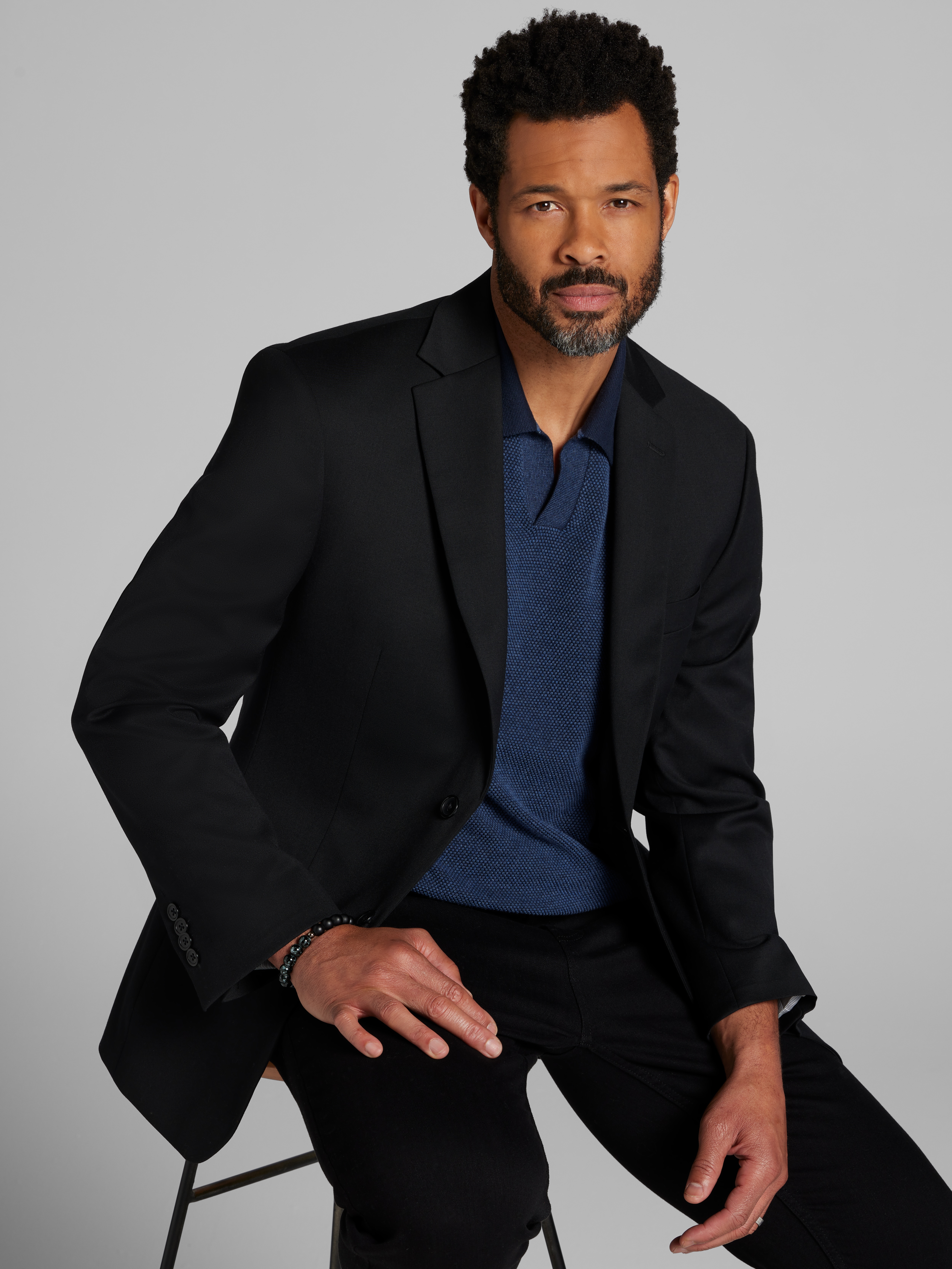 Modern Fit Wool Blend Suit Jacket