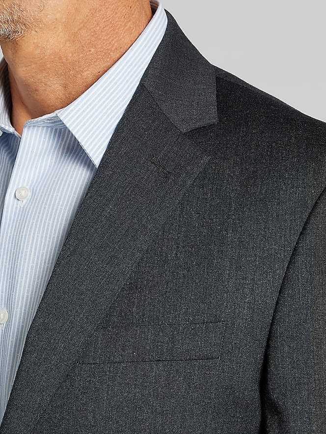 Pronto Uomo Platinum Modern Fit Premium Wool Blend Suit Jacket, Charcoal - Image 2 of 8