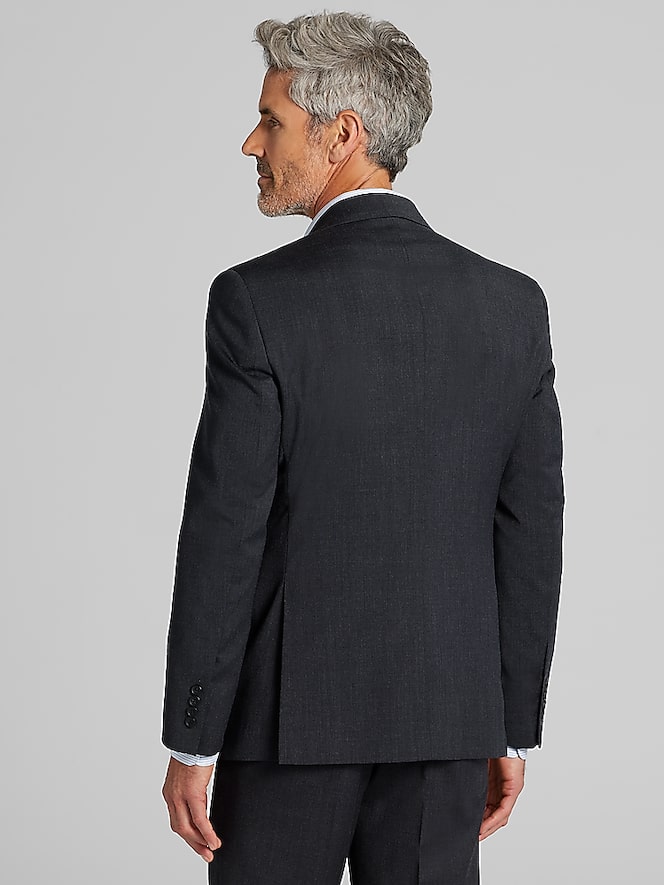 Pronto Uomo Platinum Modern Fit Premium Wool Blend Suit Jacket, Charcoal - Image 3 of 8