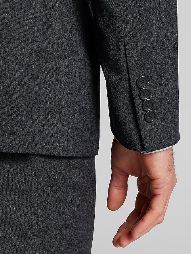 Pronto Uomo Platinum Modern Fit Premium Wool Blend Suit Jacket, Charcoal - Image 4 of 8
