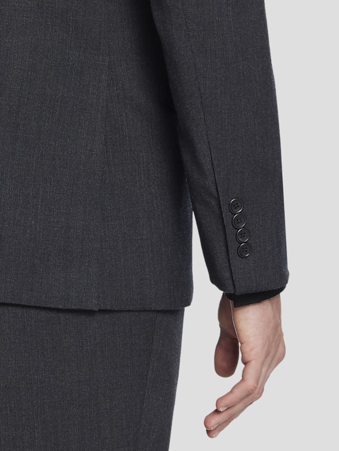 Pronto Uomo Platinum Executive Fit Premium Wool Blend Suit Jacket, Charcoal - Image 4 of 6