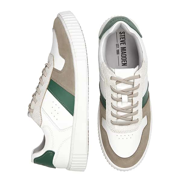Steve Madden Men's Epik Leather Lace-Up Sneakers White - Size: 11 1/2 D-Width TMW400915413
