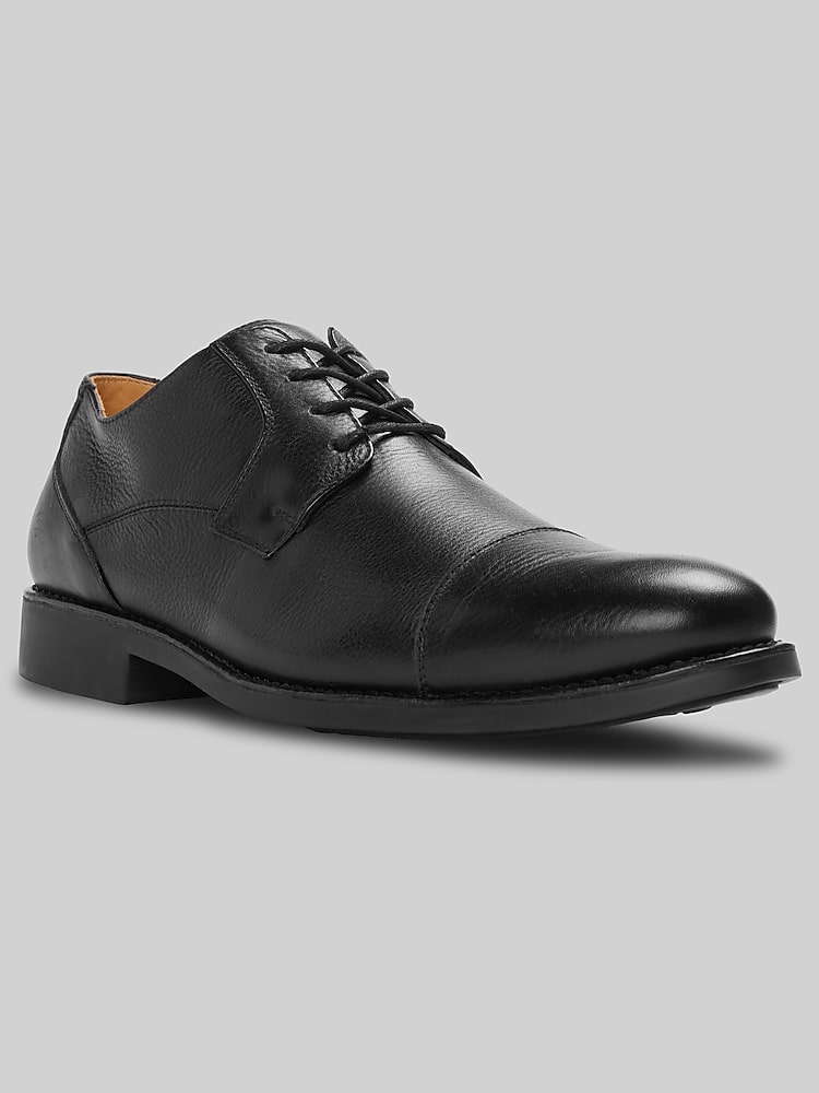 Belvedere Duke Black Leather Cap Toe Oxford Dress Shoes  Mens Size 13 EEE Wide Lace-Up Derby for Work and Formal Events