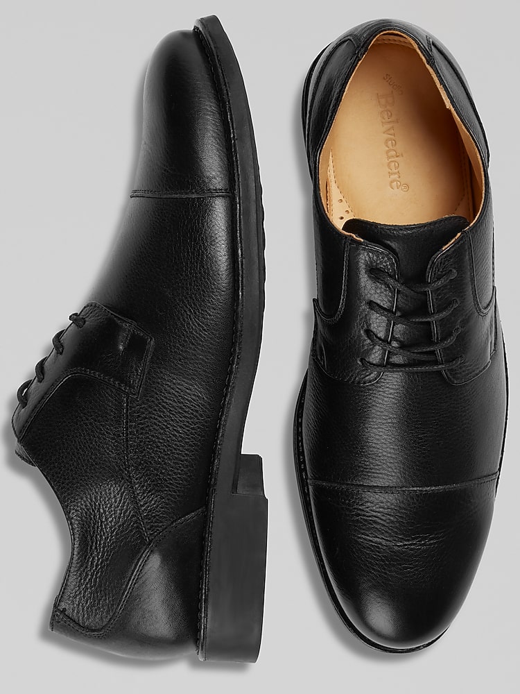 Belvedere Duke Leather Lace-up Cap Toe Oxfords, Black | Dress Shoes