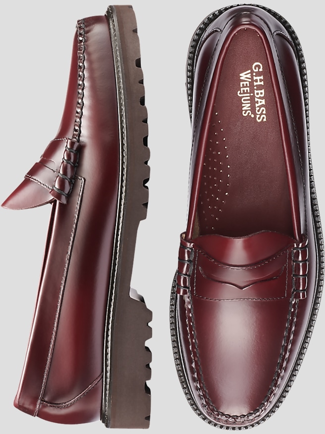 G.H.BASS Men's Larson Lug Weejuns® Loafers Purple , Wine / Burgundy