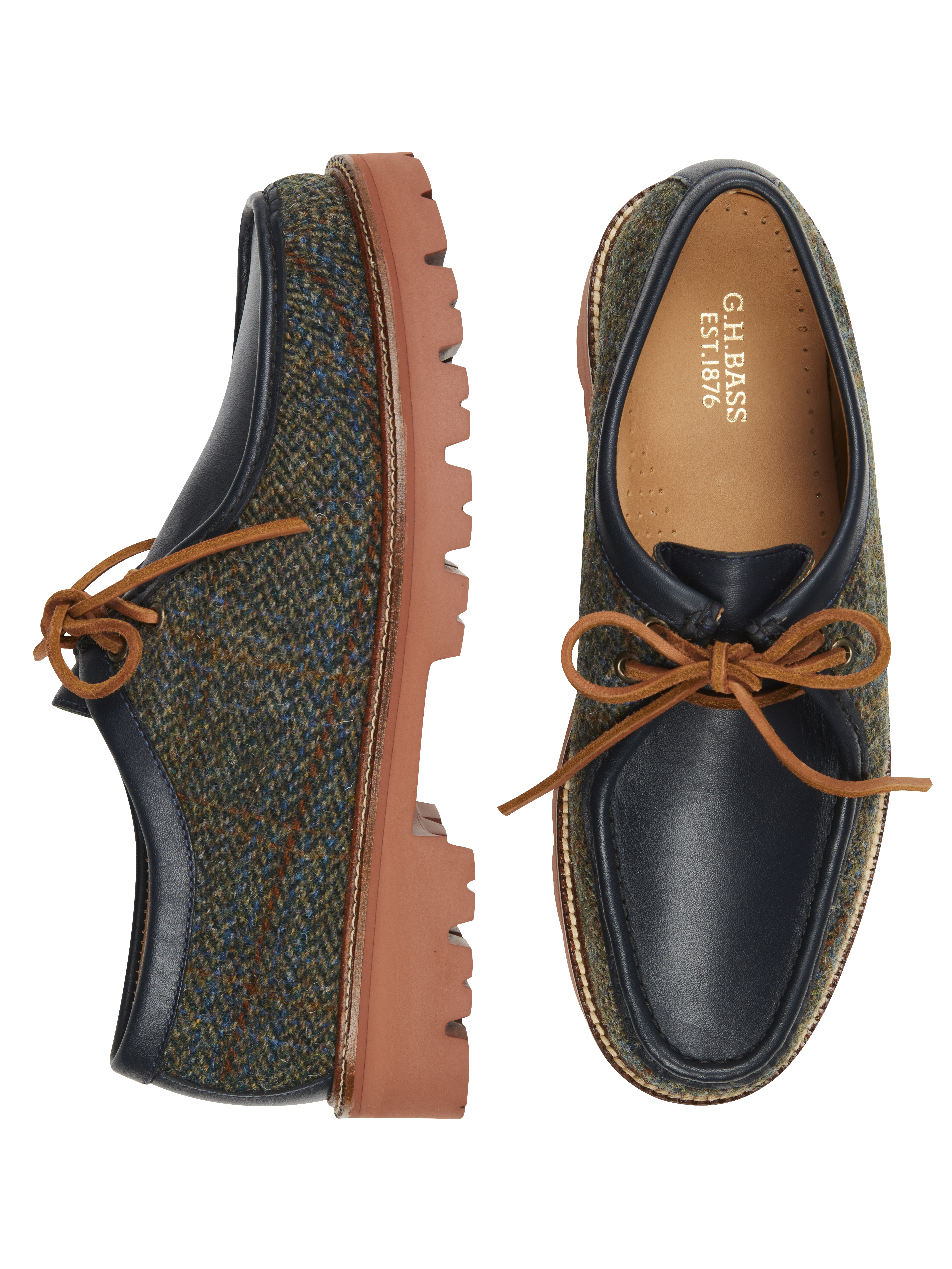 Wallace Harris Tweed Moc Toe Shoes