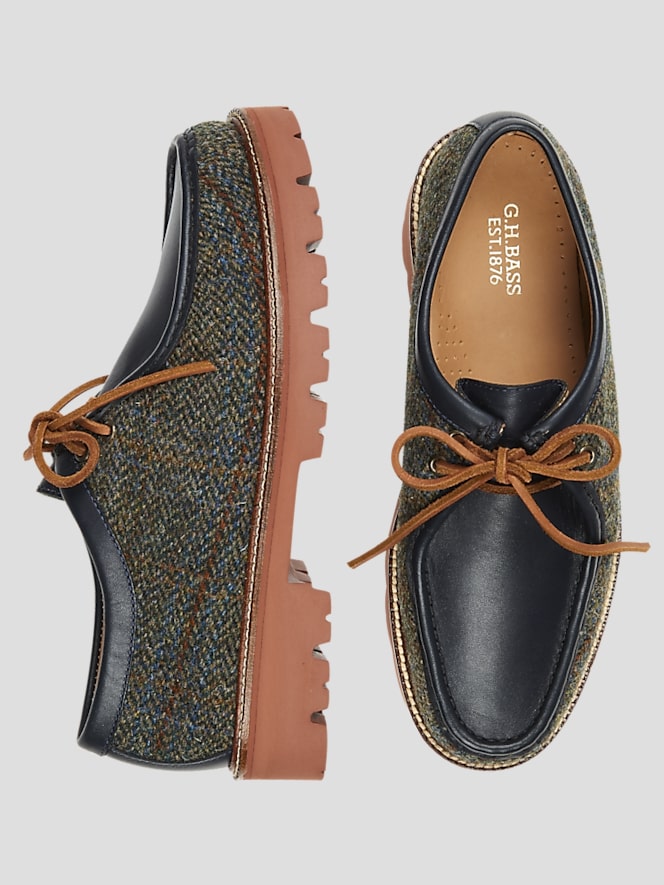 G.H.BASS Wallace Harris Tweed Moc Toe Shoes