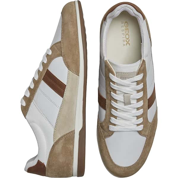 geox men's renan moc toe dress sneakers brown/white - size: 9 d-width