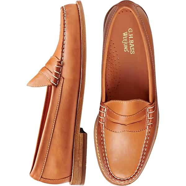 G.H.BASS Men's Larson Artisanal Weejuns Moc Toe Loafers Tan - Size: 10.5 D-Width