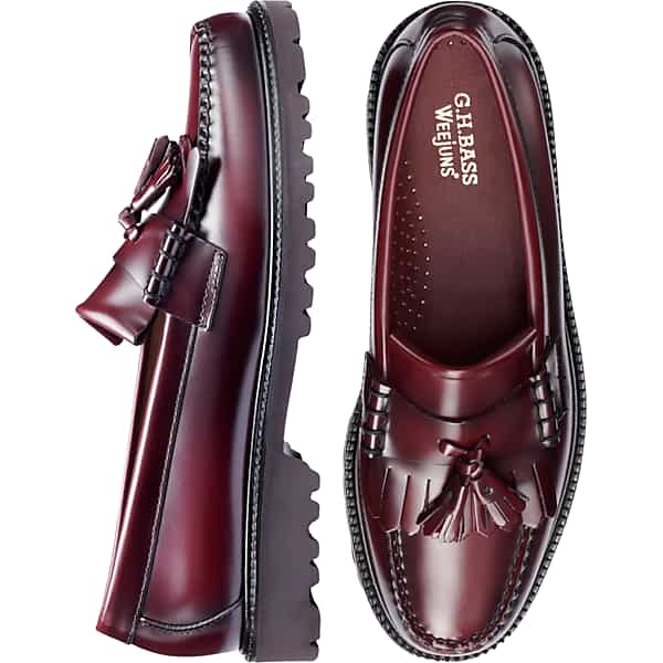 G.H.BASS Men's Lug Weejuns® Moc Toe Loafers Purple Wine - Size: 10 D-Width