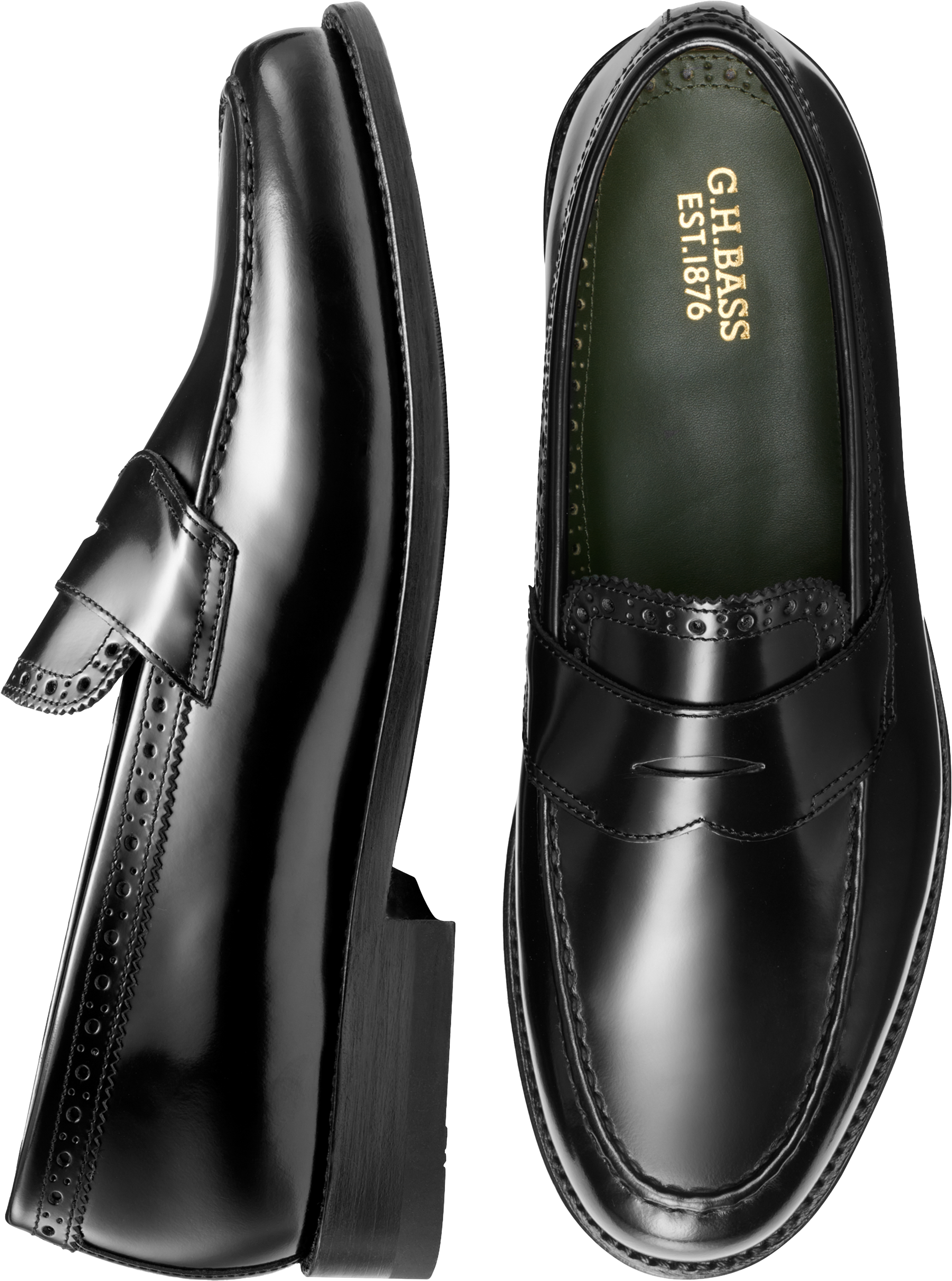 bass black penny loafers