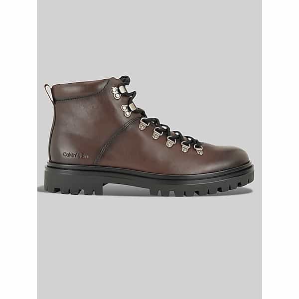 Calvin Klein Men's Biorgen Lace-Up Hiker Boots Dark Brown - Size: 12 D-Width