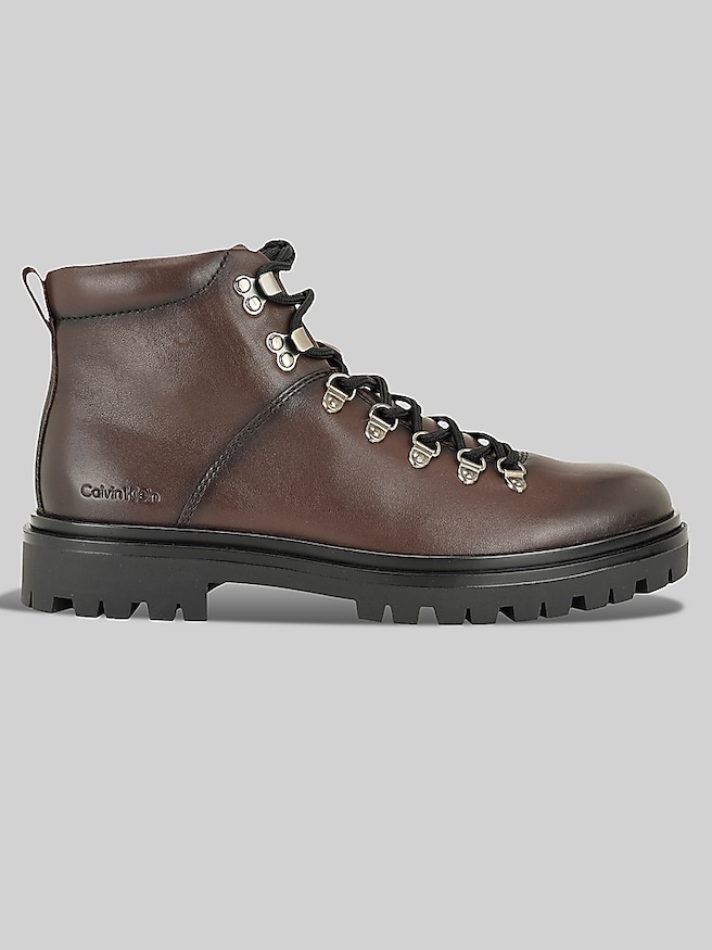 Calvin Klein Biorgen Lace-Up Hiker Boots Dark Brown