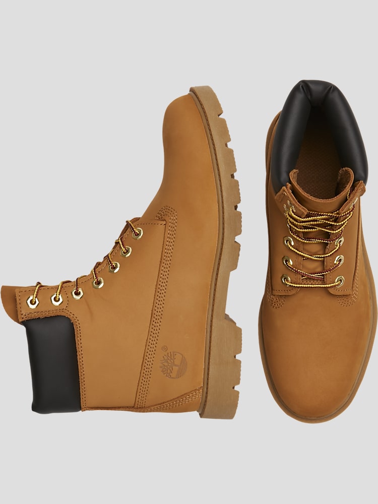 Classic Plain Toe Lace Up Waterproof Boots