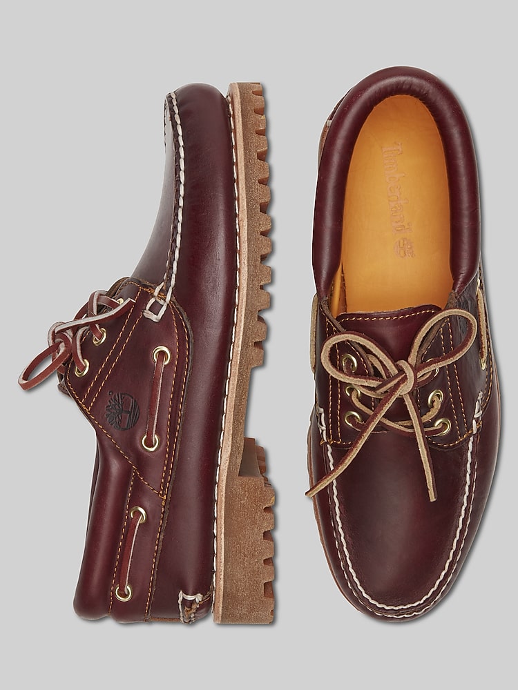 Timberland Authentics 3-Eye Lug Boat Shoes, Burgundy | Casual