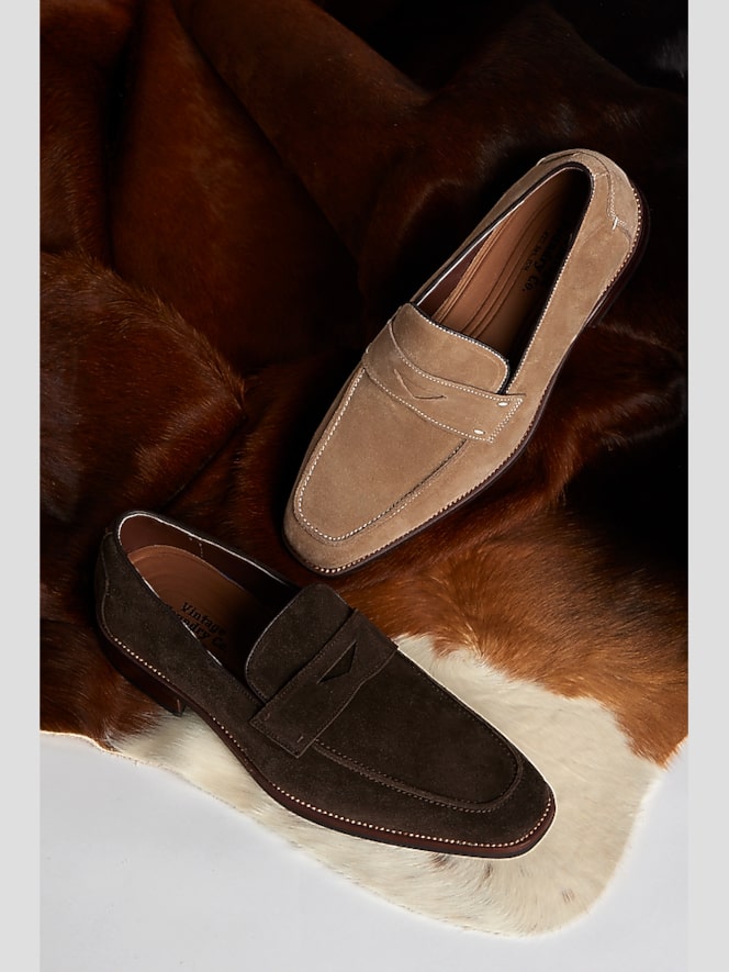 Vintage Foundry Davis Suede Moc Toe Penny Loafers