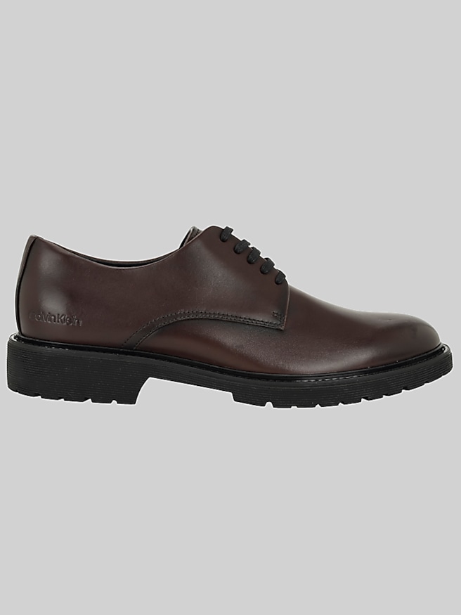 Calvin Klein Dandin Plain Toe Oxfords Dark Brown