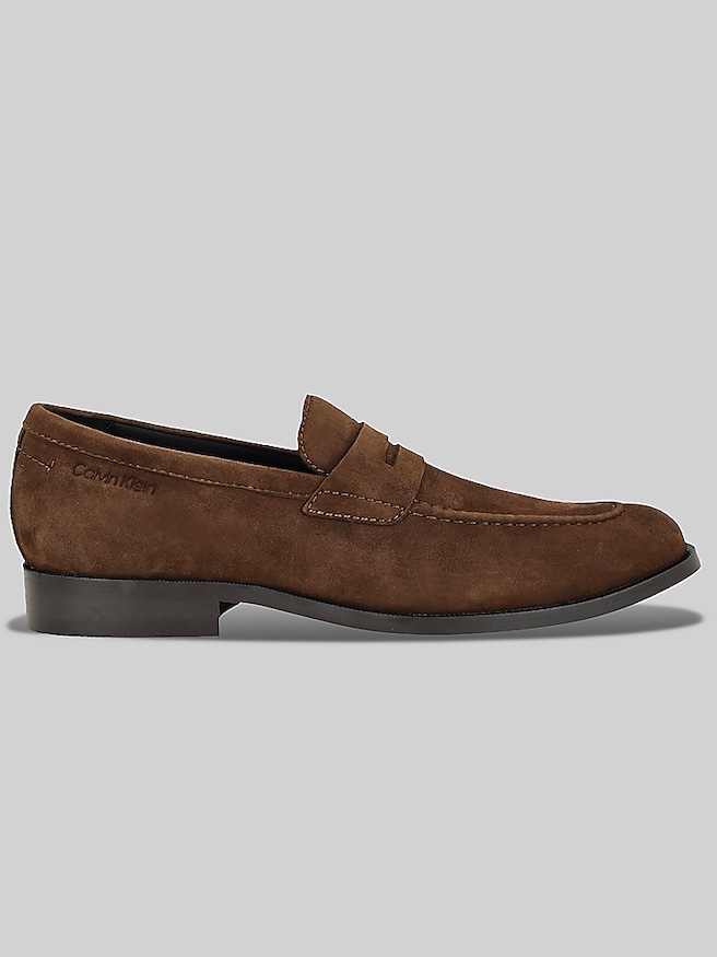 Calvin Klein Gerne Apron Toe Dress Loafers Dark Brown