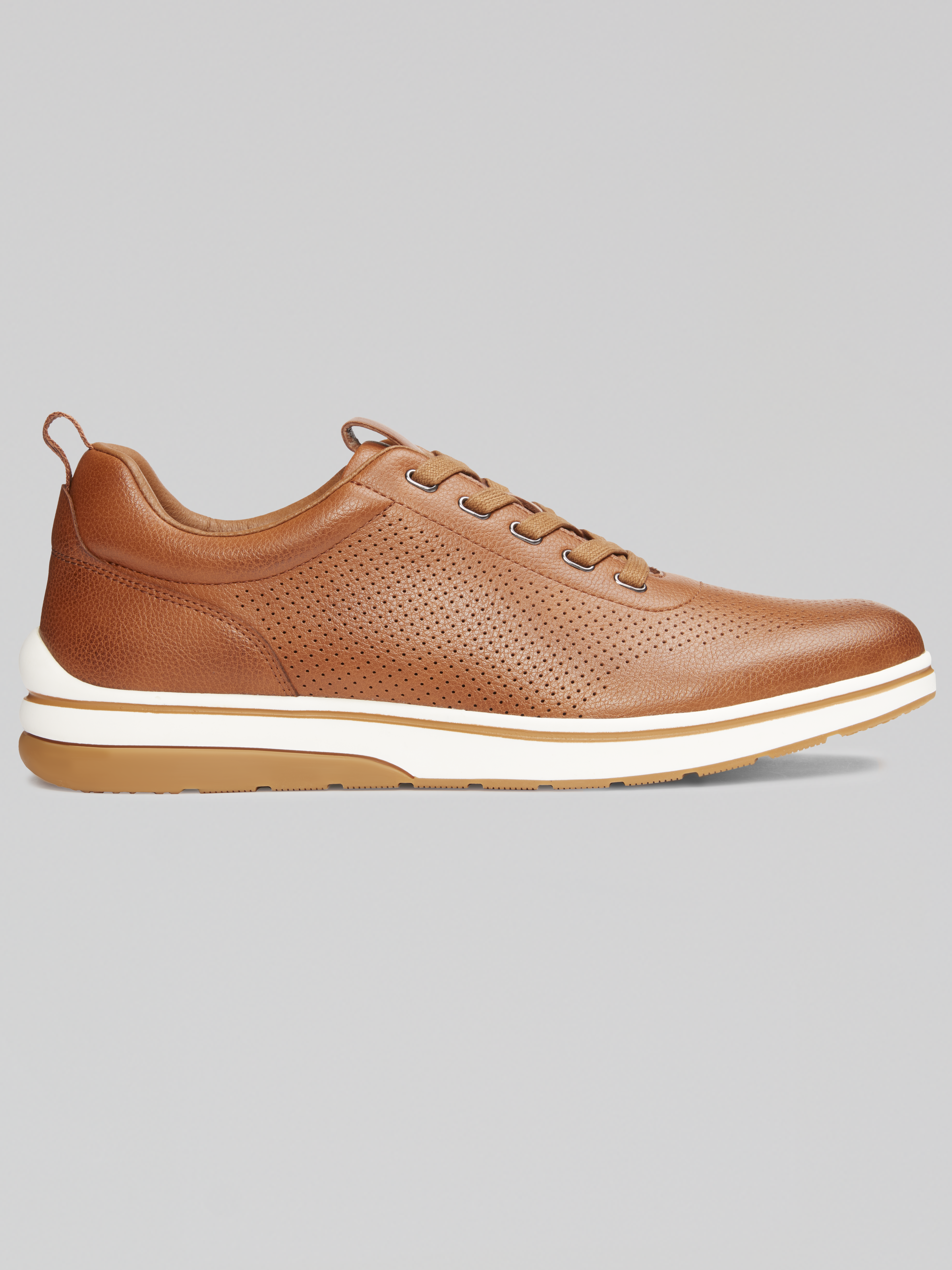 Leland Leather Perforated Lace-Up Sneakers