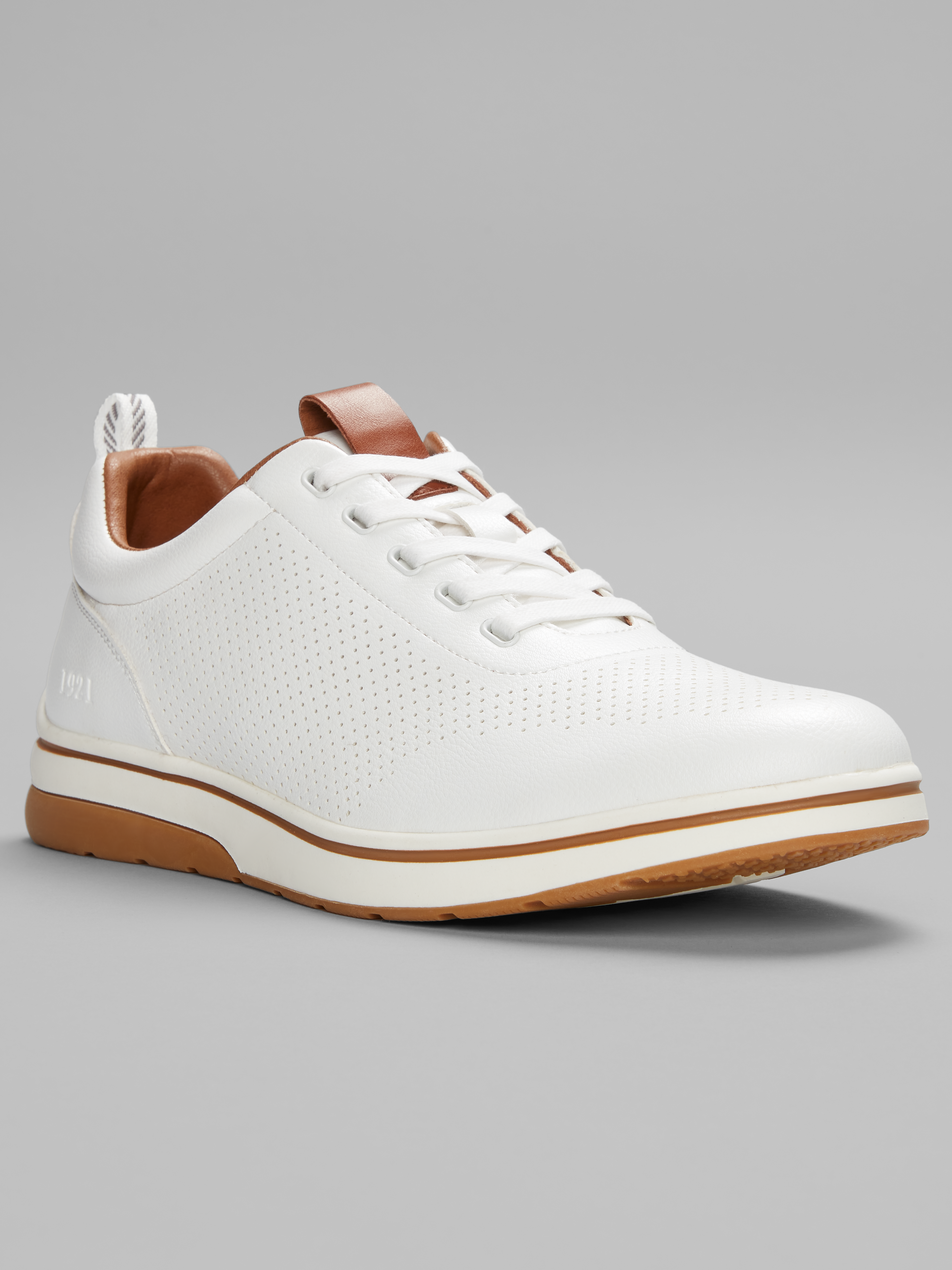 Leland Leather Perforated Lace-Up Sneakers