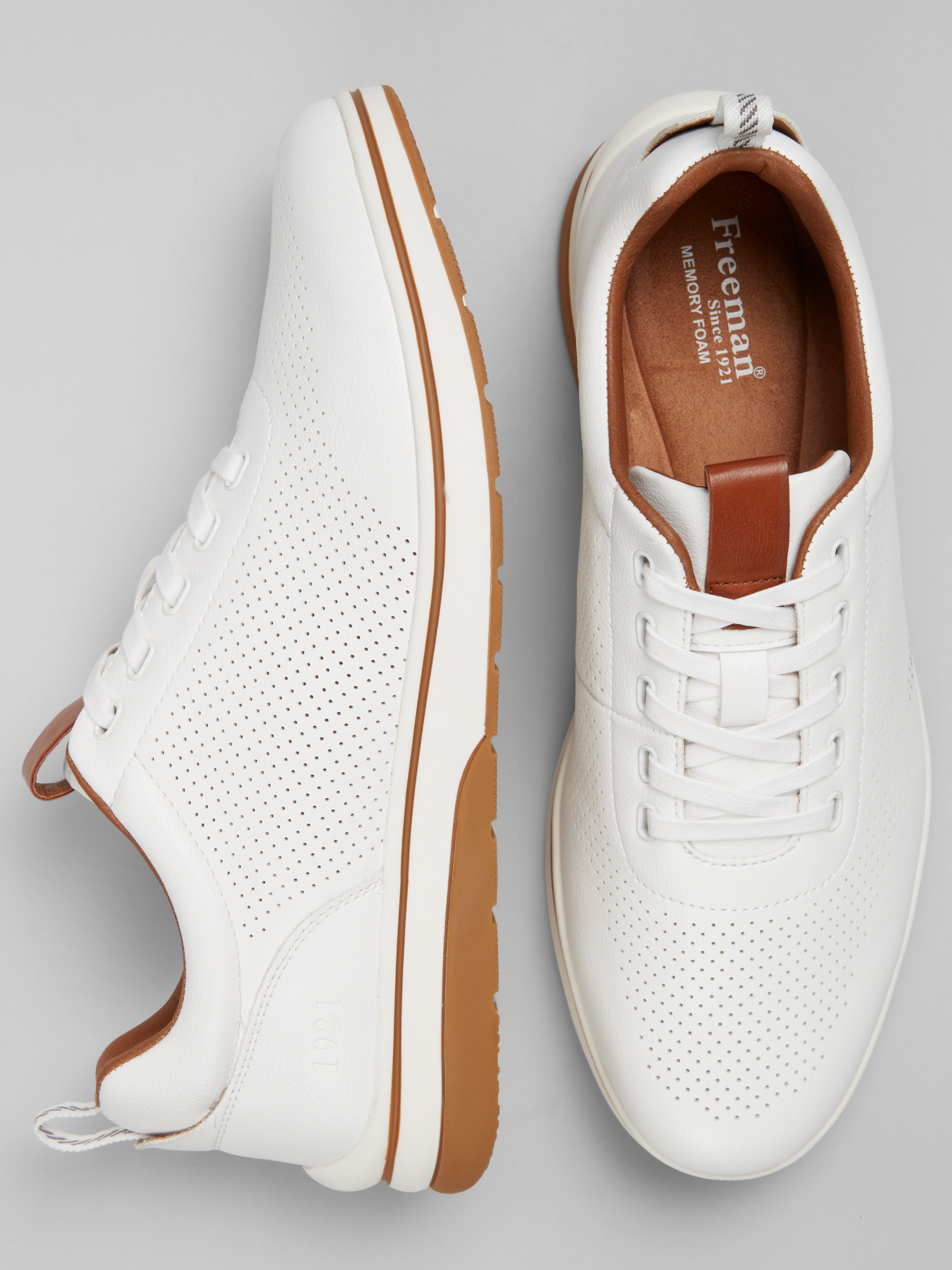 Leland Leather Perforated Lace-Up Sneakers