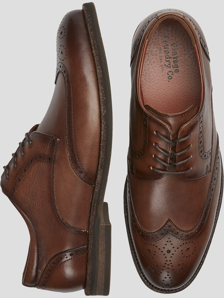 Vintage Foundry Men s Irwin Wingtip Oxfords at Men s Wearhouse Tan Size 11 D Width