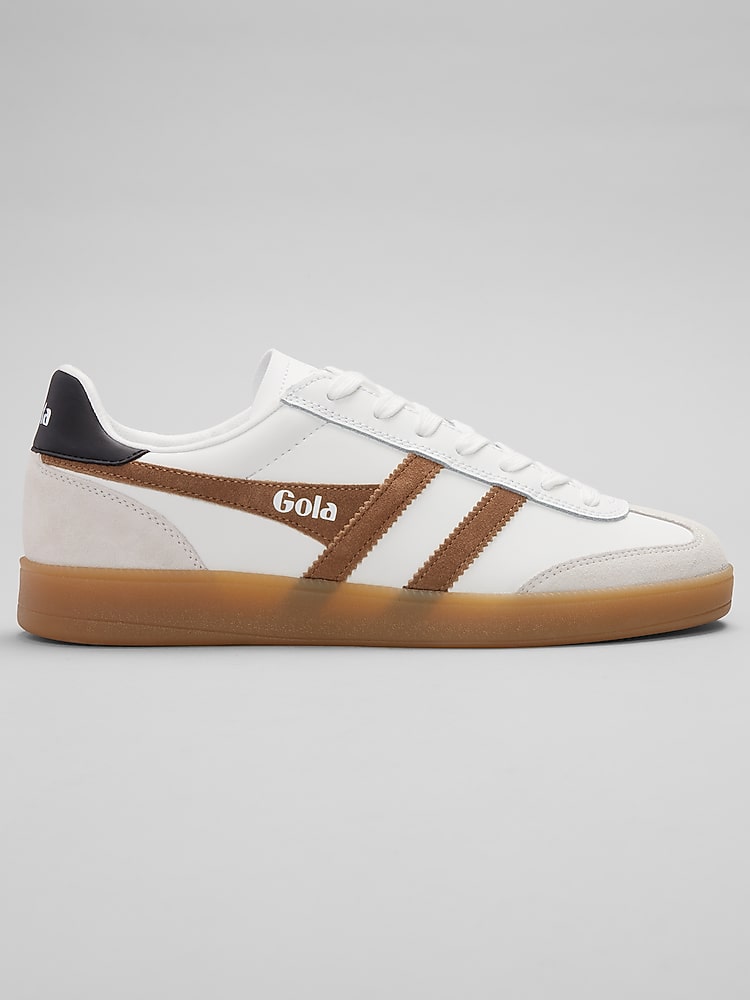 Gola Gola Viper T Toe Gum Bottom Sneakers, White/Tobacco - Tan | Sneakers