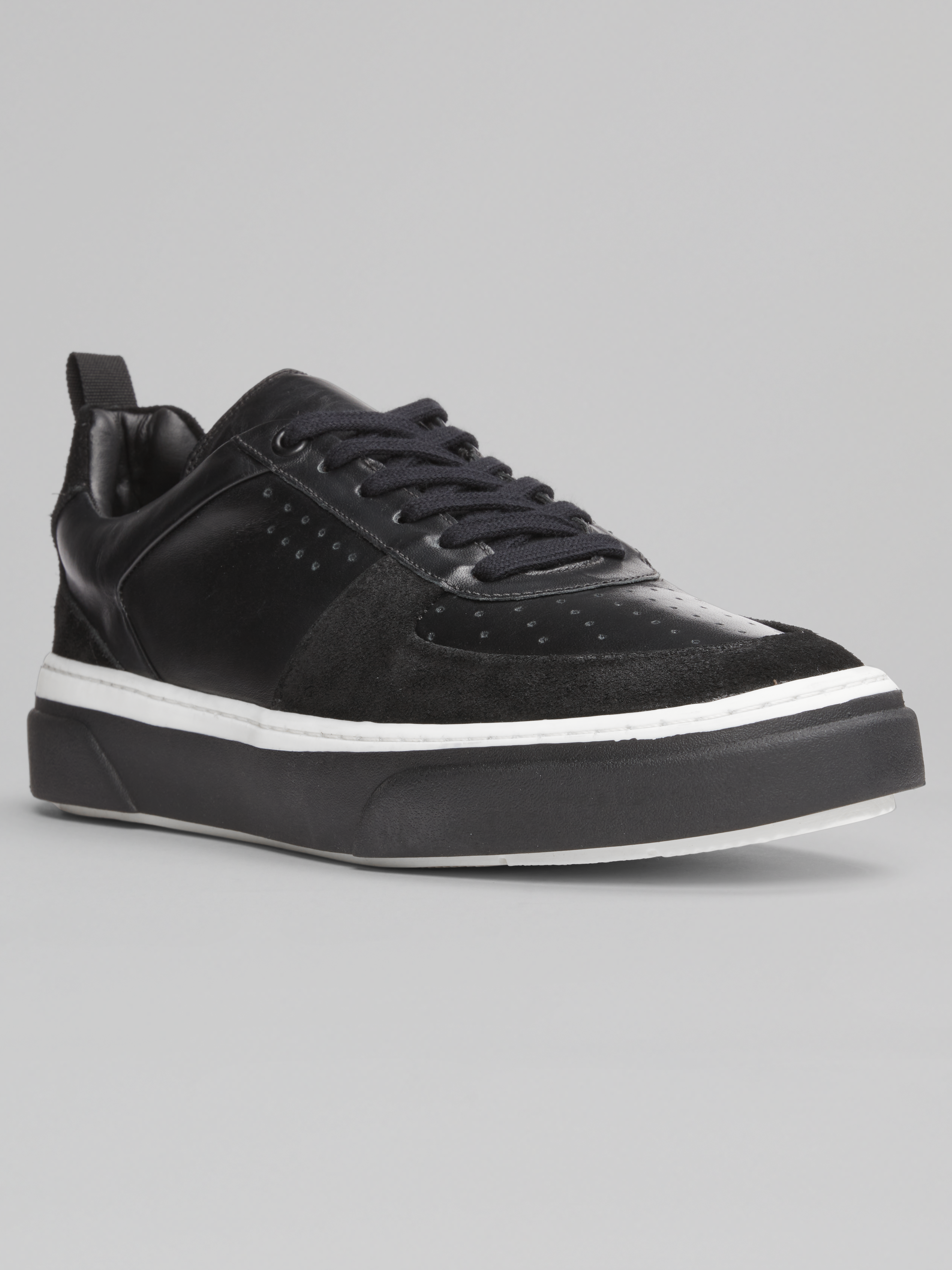 Calico Leather Lace-Up Sneakers