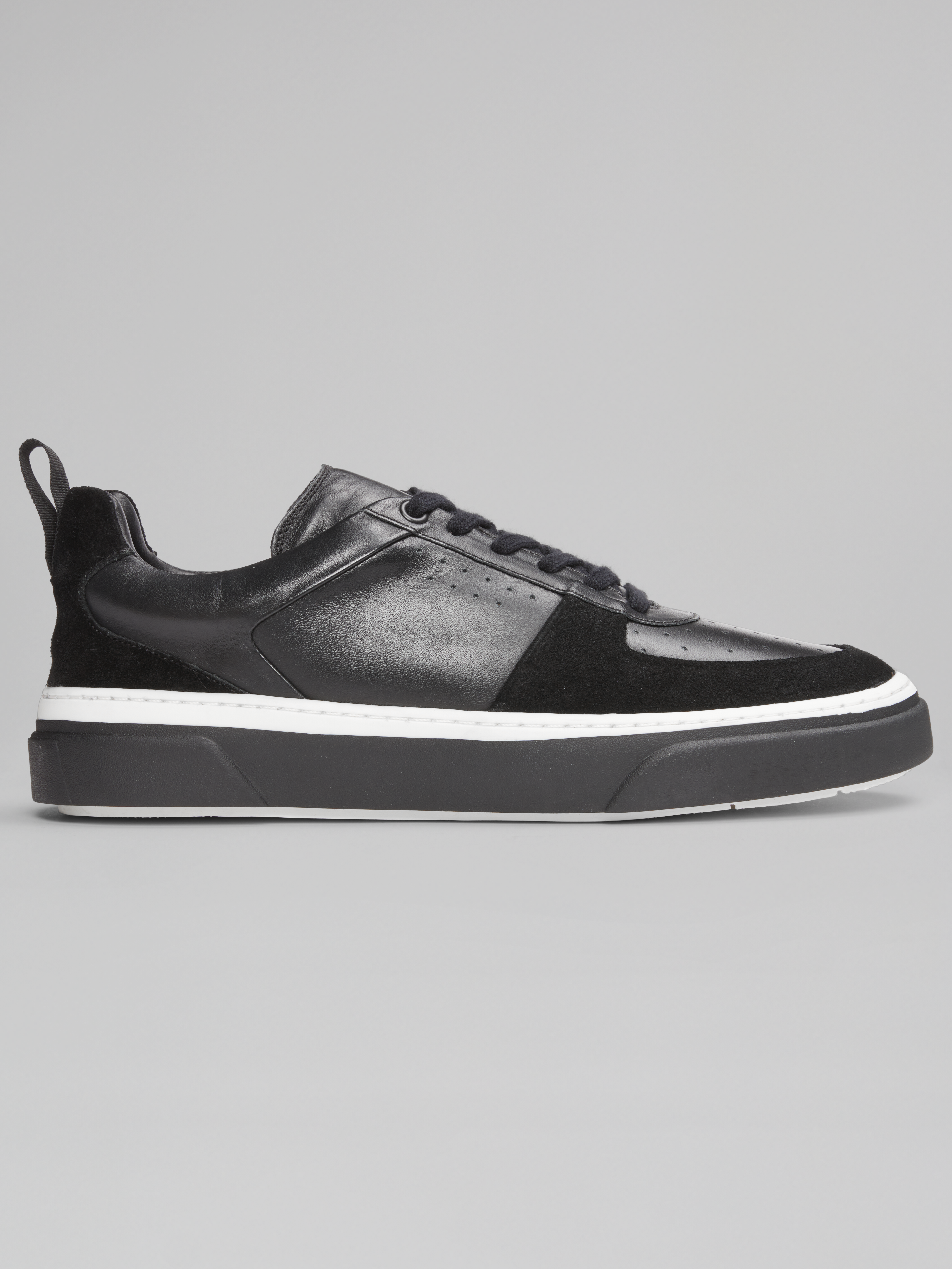 Calico Leather Lace-Up Sneakers
