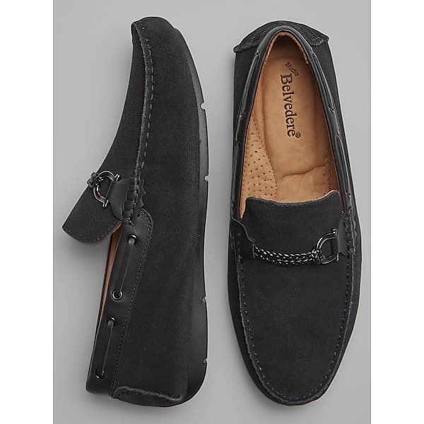 Belvedere Men's Louie Suede Bit Driver Black - Size: 7 1/2 D-Width TMW415575402
