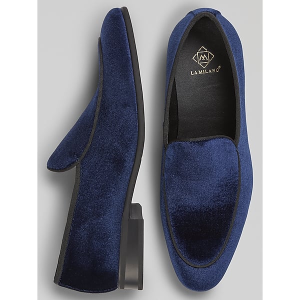 Moretti Men's Verona Velvet Smoking Loafers Navy - Size: 13 D-Width TMW415630401